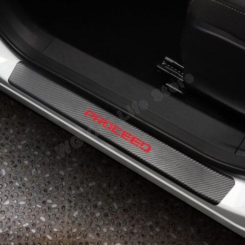 Car Stickers For Kia Proceed Antislip Auto Door Scuff Plate Cover Protector Fashion Threshold Sticker Car Accessories 4Pcs