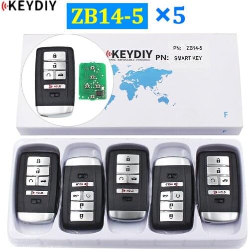 5Pcs/Lot KEYDIY ZB14-5 Universal 5 Buttons Smart Key for KD-X2 Car Key Remote Replacement Fit for More than 2000 Models
