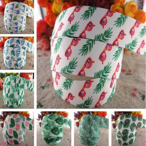 7/8" 22mm 5 Yards/Lot Grosgrain Ribbons Summer Printed Gift Packaging DIY 100% Polyester Handmade Materials 18042511