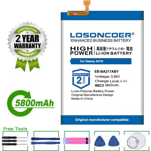 LOSONCOER Battery 5500mAh EB-BA217ABY For Samsung Galaxy A21s Battery