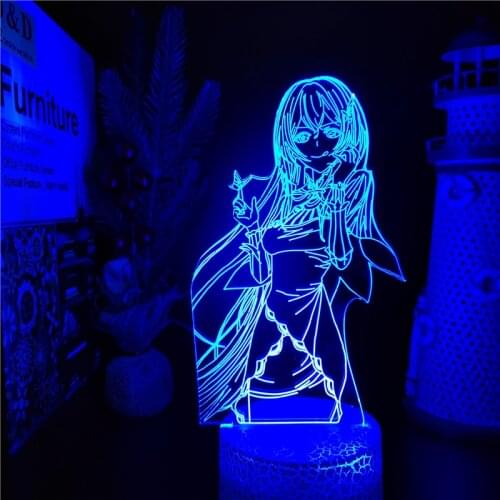 Anime Re Zero Starting Life In Another World Echidna 3D Illusion Led Nightlight Multi Color Changing Childrens Lamp