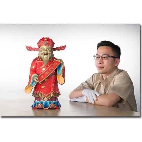 44CM Large 2021 Global Limited Edition thriving business Good luck CAI SHEN God of wealth brass Sculpture home office Ornament