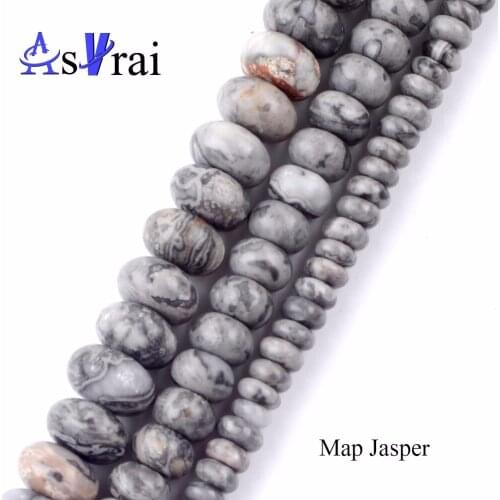 Natural Stones Map Jaspers Rondelle Beads For Jewelry Making 6mm*8mm Abacus Beads Diy Bracelets Necklaces Needlework Accessories
