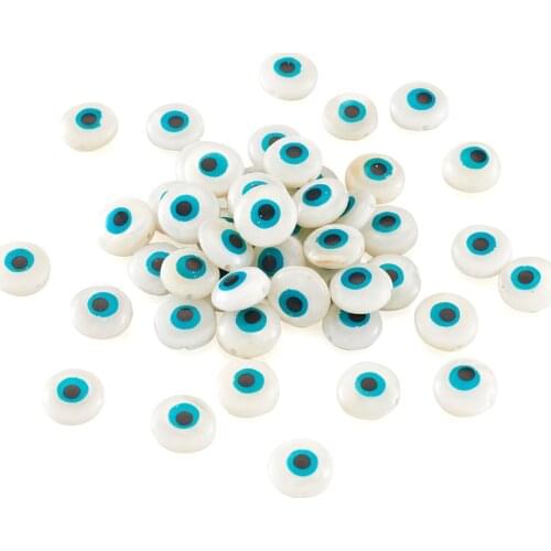 50Pcs Natural Freshwater Shell Bead Eye Shape Loose Spacer Beads for Jewelry Making DIY Bracelet Necklace Accessories 9~10x4~5mm