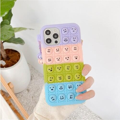 For Xiaomi 8 9 10 Pro CC9 11 K20 9T K30 K30i Fidget Toys Push Bubble Phone Cases Cover For Redmi Note 7 8 9 Pro 5G K40 Note 9 9S