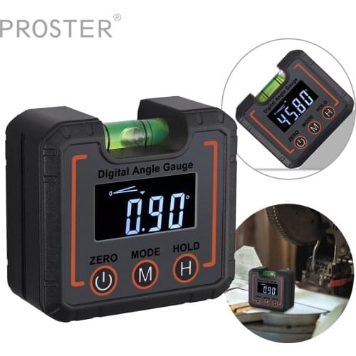 Digital Angle Gauge Level Box Protractor Angle Finder Inclinometer with Magnetic Base VA LCD Screen Level Bubble Vial Protractor