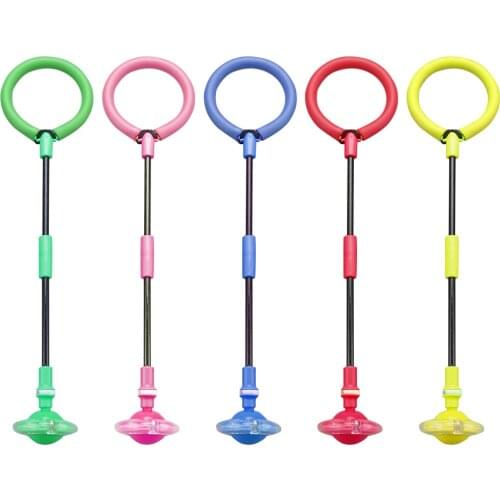 Glowing Bouncing Balls One Foot LED Flashing Skip Ball Jump Ropes Kids Fitness Playing Outdoor Fun Sports Toy Child Parent Game