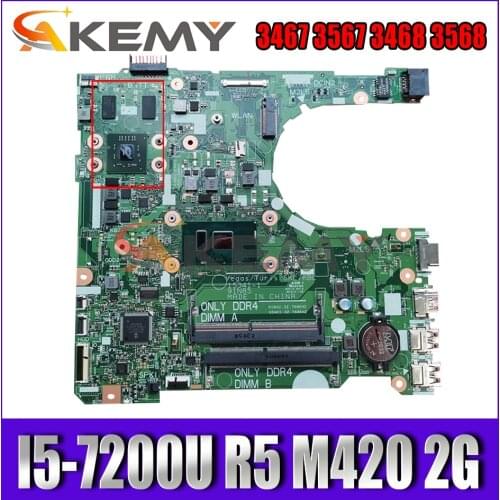 Brand New I5-7200U R5 M420 2G For Dell Vostro 3467 3567 3468 3568 Motherboard 15341-1 91N85 CN-031T2G 31T2G Mainboard 100%Tested