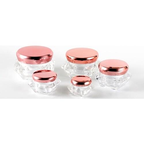 5g 10g 15g 20g 30g Refillable Bottles Rose Gold Cap Plastic Empty Makeup Jar Pot Travel Face Cream Lotion Cosmetic Container