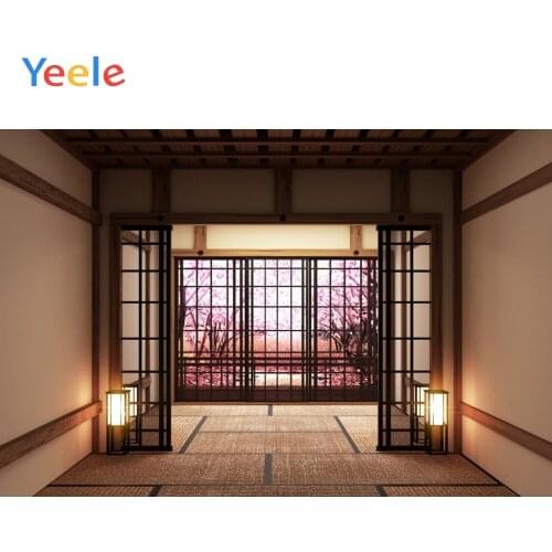 Retro Wooden House Japan Building Photophone Cherry Room Photography Backdrops Custom Photographic Backdrops For Photo Studio