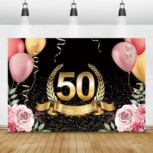 Happy Fabulance Birthday 40 50 60 Women Portrait Balloons Flowers Custome Photo Backdrop Photo Background Photozone Photophone