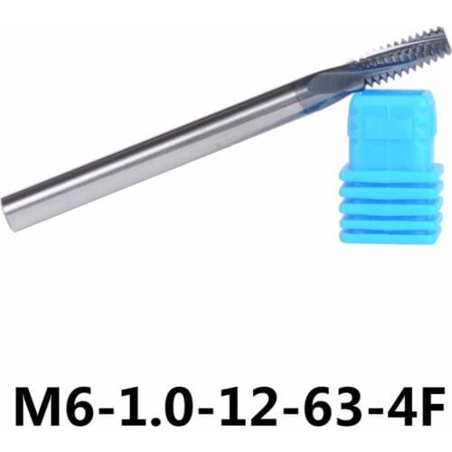 Tungsten Carbide Thread End Mills 1pc/M6-1.0-12-63-4F Thread End mills, Thread Milling Cutter For Metric 1.0mm Pitch
