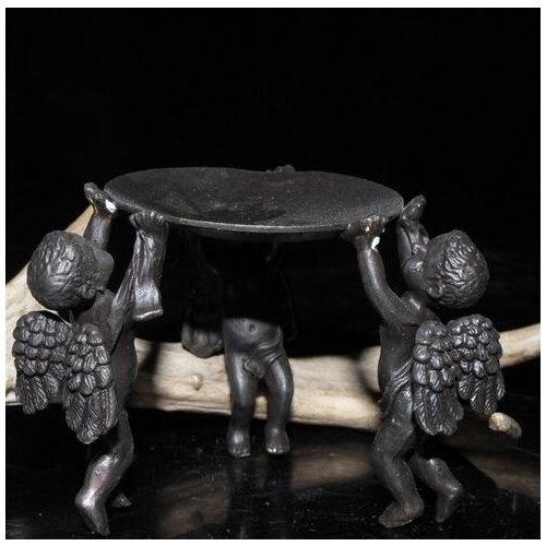 Lampadaire de table en cire d'ange | Vieux pékin, produits anciens, cuivre pur, modelage d'ange, cire de table