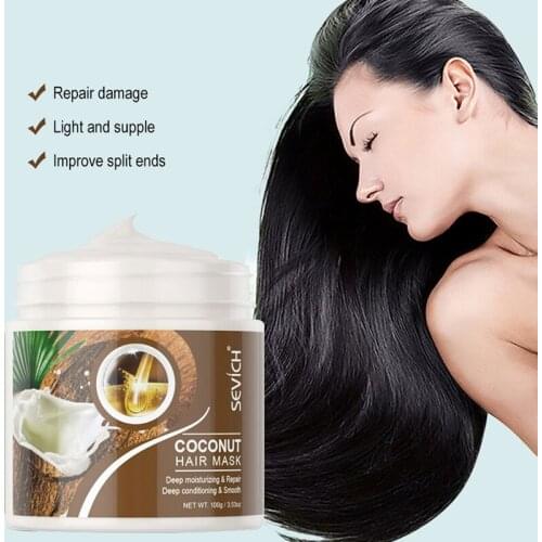 Sevich Natural 100g Coconut Oil Hair Mask Repairs Damage Restore Soft Smoothing Hair KeratinTreatment Hair Care Mask