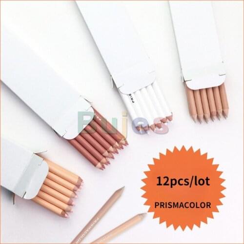 Lápis de Óleo DOS Artistas Prismacolores, Lápis de Cores Profissionais Pintadas à Mão, Preto e Branco Cor Da Pele 12canetas
