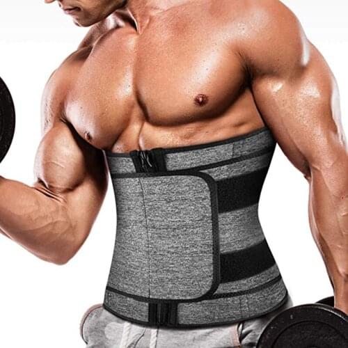 Men Neoprene Sauna Workout Waist Trainer Trimmer Weight Loss Body Shape Sweat Belt with One Belly Belts Faja Shapewear