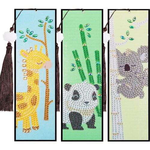3PCS Diamond Painting Bookmark Diamond Art Bookmarks Cross Stitch Embroidery Kit Special Shaped Drill for Adults DIY Art Craft