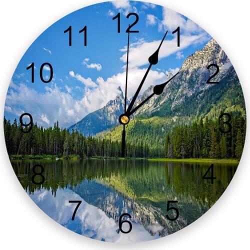 Morning Lake 3D Wall Clock Modern Design Brief Living Room Decoration Kitchen Clock Art Wall Watch Home Decor