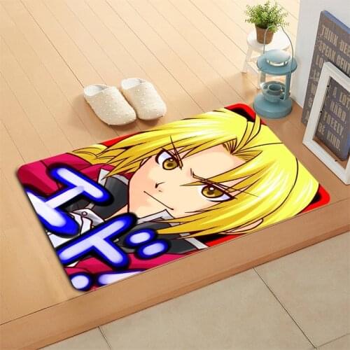 New Arrival Edward Elric Anime Doormat Home Mat Machine Made Anti Slip Carpet Living Room/Hallway Bath Mat Christmas Gift 0629