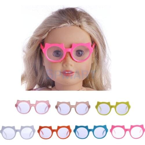 Cute Doll Cat Clear Lens Glasses Eyewear Spectacles for 18'' Dolls Dress Up ACCS