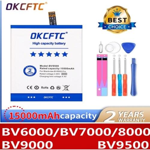 15000mAh OKCFTC Original Battery For Blackview BV6000 BV6000S BV7000/BV7000 PRO BV8000/BV8000 PRO BV9000/BV9500 bateria