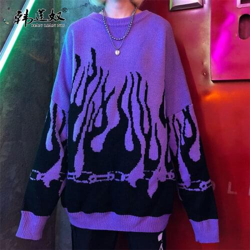 Autumn and winter new womens Korean flame jacket lazy wind hedging student versatile sweater women loose