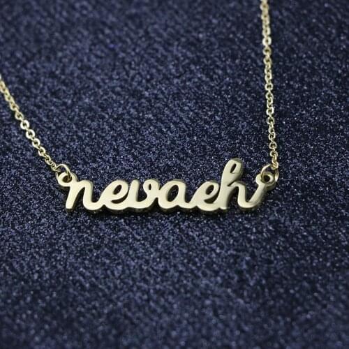 Women Men Customized Colier Personaliser Gold Color Name Chain Collar Con Nombre For Gift