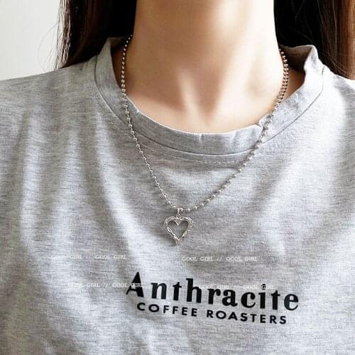 Hollow Love Rice Bead Necklace Simple Cold Wind Clavicle Chain Fashion Necklace Women Jewelry Set Necklaces for Women