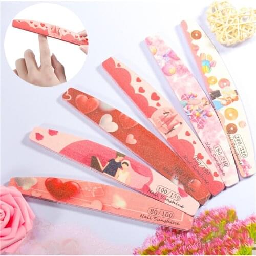 Nail File Valentines Day Pink Nail Polish Buffer Cushioning Nail Art Accessories Pedicure Tool Lover Nail Brush Art Accessories