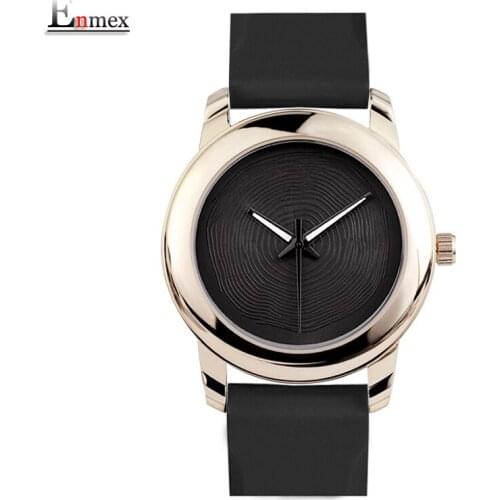Gift Enmex creative style lady wristwatch gloden 3D vortex face creative design silicone band Luminous brief casual quartz watch
