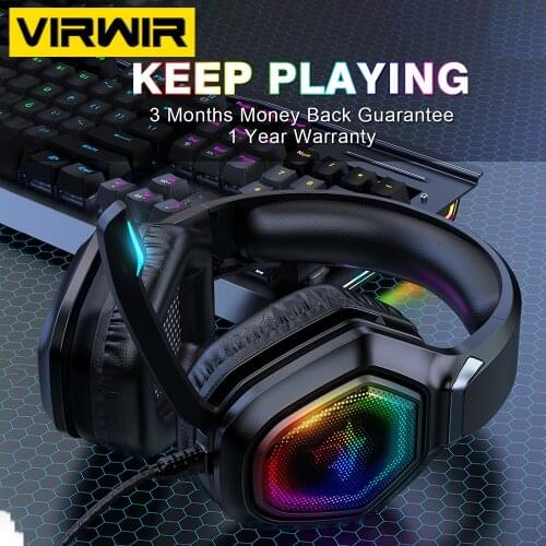Professional Gaming Headphones RGB Light HiFi Bass Stereo Headphone With Mic For PS4 PS5 Xbox one Laptop PC 3.5mm Wired Headset