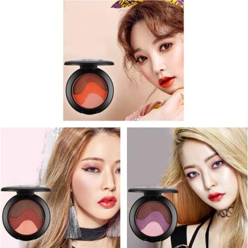 Mixed Colors Baked Eyeshadow Pigment Eyeliner, 3 Colors Shadow Highlight Bronzer Contouring Eye Circle