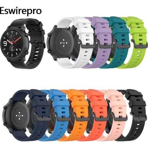 20 22MM Watch Straps For amazfit bip GTS 2e GTS 2mini GTS 2 pop pro BIP U GTR 42MM 3 stratoS pace 2 stratoS Soft Silicone Band