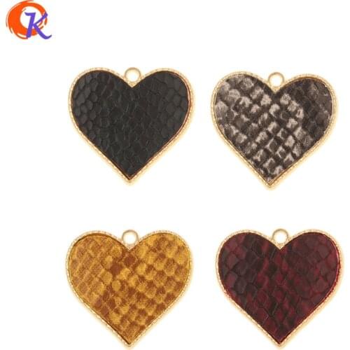 Cordial Design 50Pcs 23*24MM Charms/Jewelry Accessories/Hand Made/Heart Shape/Snakeskin Effect/Earring Findings/DIY Making