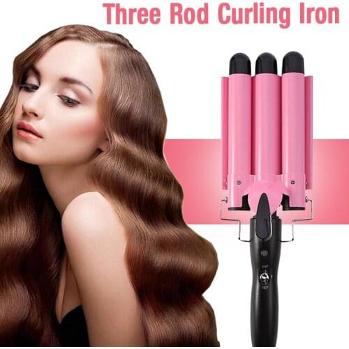 Professional Hair Curling Iron Triple Barrel Hair Curler Flat Iron Curling Waver Wand Crimper Perm Splint Curly Tong Hair Styler