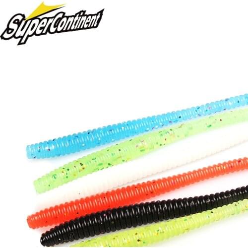 Supercontinent Slow SinkingTrout Worm Soft Baits 20PCS Artificial Fishing Lures Sea Worms Earthworm Fishing Soft Lures Wobblers