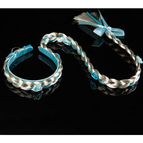 Rapunzel Hair Unicorn Braided Crown Tiara Kids Dressup Headband Princess Halloween Costume Accessories Birthday Gift for Girls