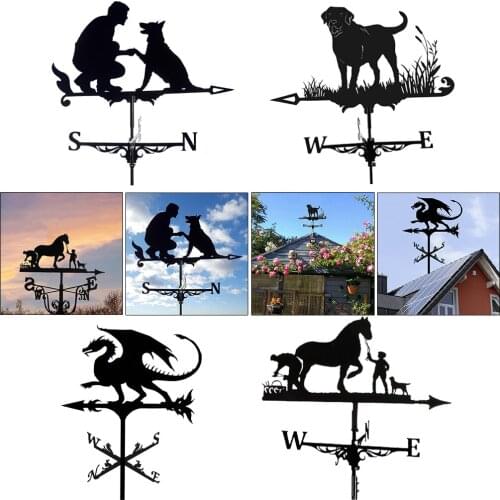 Vintage Look Weather Vane Black Metal Bracket Weathervane Durable Decor