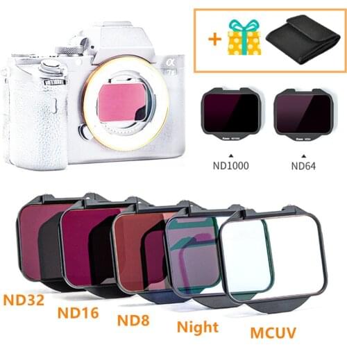 Clip-in CMOS Protector MC UV ND8 ND16 ND32 ND64 ND1000 Night Filter for Sony A7R II III IV A7S II A7II III A9 Camera Clip in