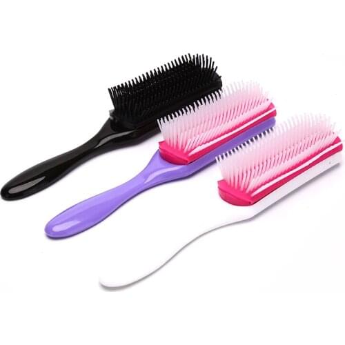Health 20.5cm Length Anti-static 9 Rows Hair Brush Handcraft Hairbrush Hairdressing Scalp Massager Hair Comb Styling Tools