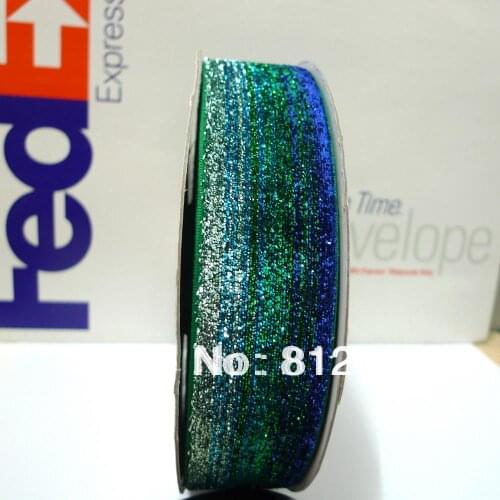 1-1/2'' 38mm Rainbow #37 Glitter Metallic Velvet Ribbon Free Shipping