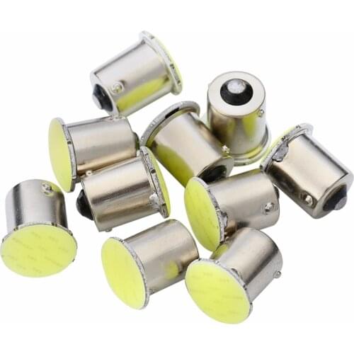 10pcs 1156 BA15S P21W COB LED Car Signal Parking White Light Width License Plate Indicating Reading Lamp