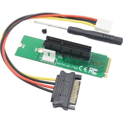 100PCS/Lot NGFF M2 to PCI-e 4x Slot Riser Card M key M.2 SSD Port to PCI Express adapter Convertor Riser Card M key M.2