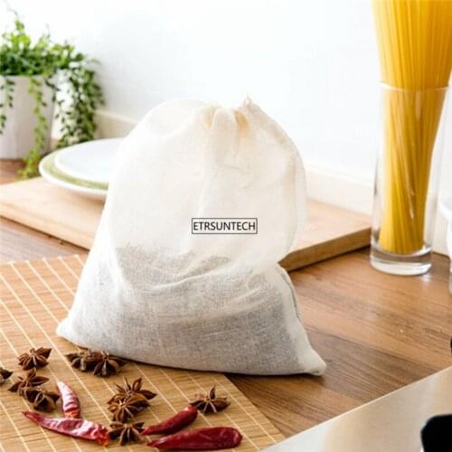 200pcs Mesh Bag Bolsa De Tela Cotton Linen Reusable Food Filter Mesh Bag Nut Milk Bean Muslin Fish Soup Cook Boiling
