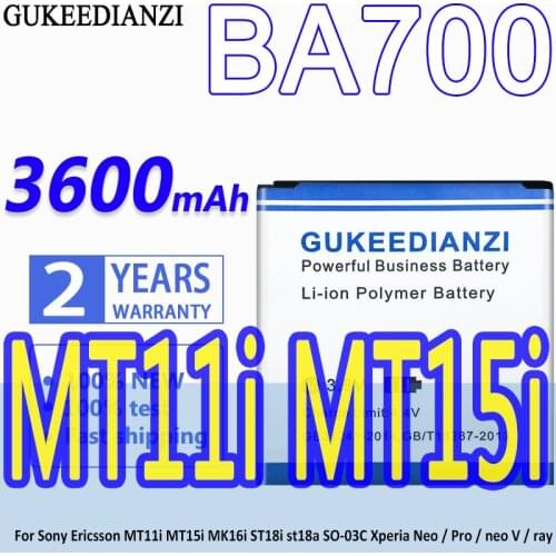 3250mAh New BA700 Rechargeable Mobile Battery For Sony Ericsson MT11i MT15i MK16i ST18i st18a SO-03C Xperia Neo / Pr/ neo V /ray