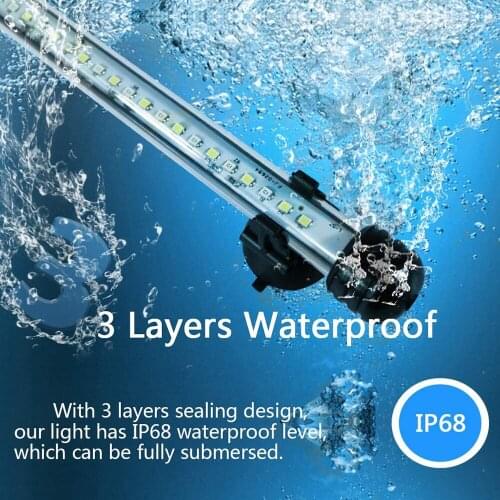 Aquarium Light Fish Tank 3 Light Modes Dimmable with Timer Auto On/Off For Aquarium Led Light Submersible Fish Tank Light D30