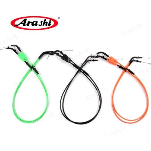 Arashi Motorcycle Brake Oil Accelerator Throttle Cables Lines Stainless Wires for KAWASAKI ZX-6R 2007 2008 ZX6R Ninja 1 Pair