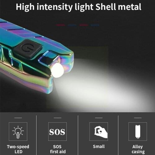 Car Parts Modified Racing Car Keychain Mini Rechargeable Metal Flashlight With Engraving Keychain Turbocharger USB Y3E7