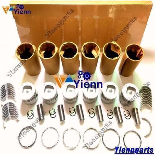 For Iseki SX95 Overhual Rebuild Kit With Valve Cylinder Liner Piston Ring Set Bearing Set For Isuzu 6BB1 SBR JBR FBR YBR Engine