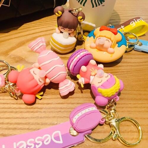 Toy Fashion Creative Exquisite Keychain Couple Dessert Bubble Girl Car Key Pendant School Bag Girl Heart-shaped Kawaii